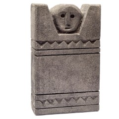 PRIMITIVE STATUE W GREY - STATUES